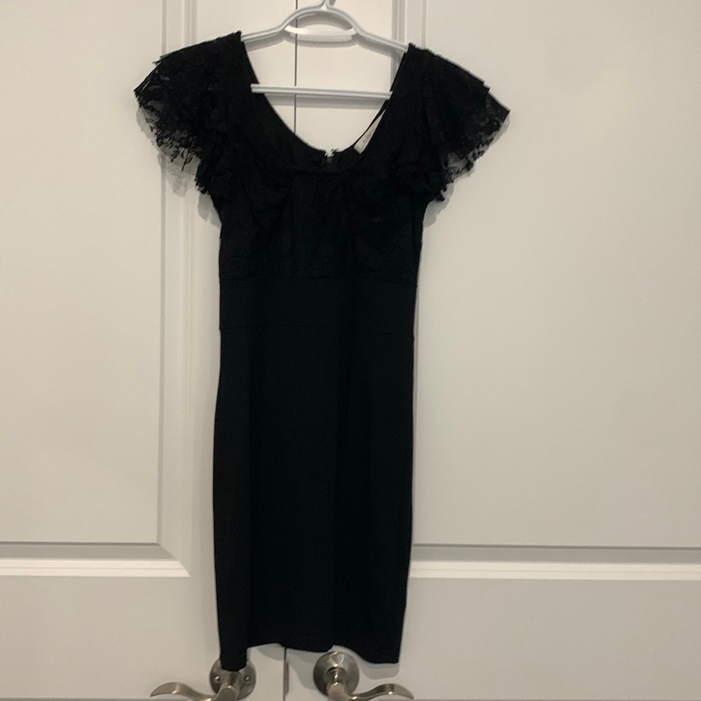 Garcia excellent condition lace sleeves black dress